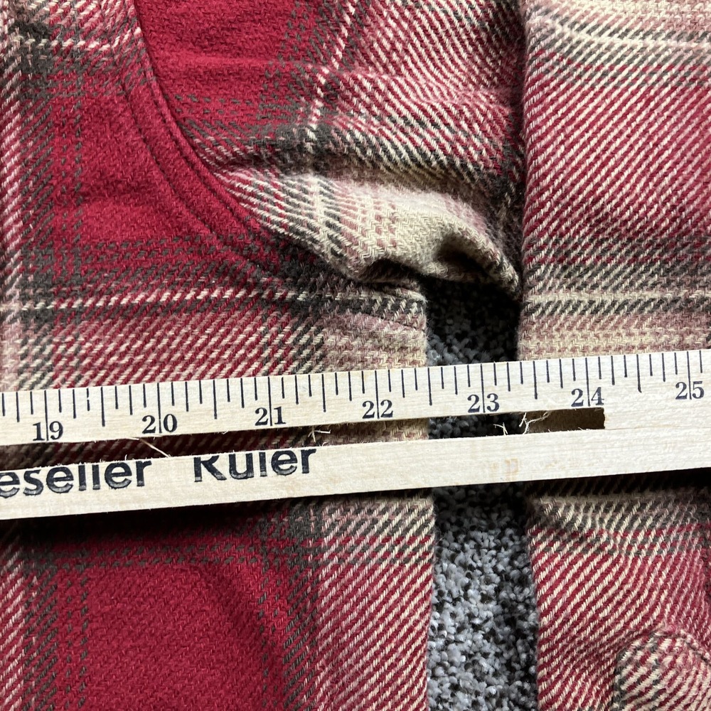 ORVIS Shirt Large Heavy Perfect Flannel Jacket Plaid Shacket Side Pockets - Picture 7 of 11